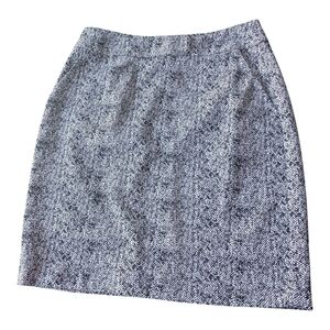 CAbi Black and White Herringbone Pencil Skirt